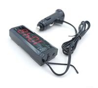 Dispositivo elettronico per auto 3 in 1 che mostra tensione, temperatura e timer con condensatore ricaricabile e schermo LCD digitale (rosso)