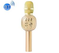 Dispositivo mobile selfie CTJ H12 di alta qualità del suono palmare KTV Karaoke registrazione Bluetooth senza fili microfono a condensatore (nero) (Colore : Gold)