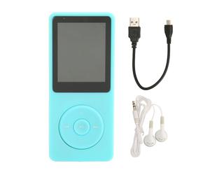 Dispositivo multimediale compatto, Walkman dal design sottile, lettore MP3 e MP4 con Bluetooth, radio FM, registratore vocale, e-book, blu 16 GB,