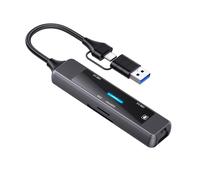 Dispositivo multiplo 5 Port USB3.0 e tipo C Hub Adattatore Ethernet 5Gbps Sincronizzazione rapida dei dati e Ethernet di carico