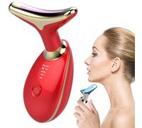 Dispositivo per il ringiovanimento della pelle 2024 Nuovo massaggiatore di bellezza del viso del collo modalità di colore 3 in 1 per scolpire il viso e la cura della pelle a casa strumento spa (rosso)