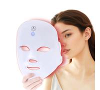 Dispositivo per terapia con luce LED rossa, maschera terapeutica a LED blu per acne del viso, maschera per la cura della pelle del viso a casa, batteria ricaricabile integrata, portatile, senza fili