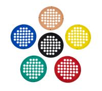 Dispositivo per terapia manuale CanDo Web senza lattice, diametro 7"" (marrone chiaro, giallo, rosso, verde, blu e nero)
