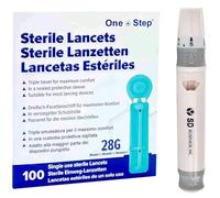Dispositivo Pungidito One+Step | Penna Pungidito per la Misurazione della Glicemia | Più 100 Pezzi Lancette 28G