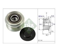 INA Dispositivo ruota libera alternatore 0101540302 4805450 211242 Compatibilità con CHEVROLET CAPTIVA C100, C140, MERCEDES-BENZ VITO Furgonato 638 VITO Autobus 638, OPEL ANTARA, SSANGYONG