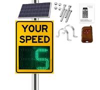 Dispositivo Sicurezza Velocità Quartiere, Display LED Solare, Rilevatore Movimento per Strade Calme e Parchi, Soluzione Calmierazione Traffico(60x90,2-Digit)