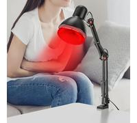 Dispositivo terapeutico a luce rossa con base, girevole a 360°, 150 W, luce infrarossa con fibbia di ritenzione per viso, spalle, schiena, mantenimento della vitalità della pelle