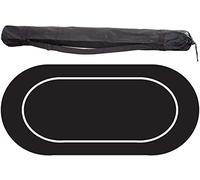 Disposizione del tavolo da poker, tappetino da tavolo ovale portatile con borsa for il trasporto(Black)