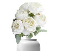 Disposizione di peonia artificiale, bouquet di peonia artificiale, 7 teste di finto floreale arrangiamenti | Decorazione della casa di nozze, decorazione della casa di campagna, forniture per la casa