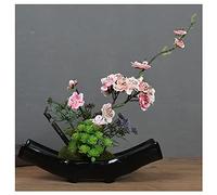 Disposizione Floreale in Fiore di Prugna Artificiale per l'arredamento della casa e dell'ufficio, Ideale per Soggiorno, Tavolo da Pranzo, tavolino e scrivania, Vivaci Fiori di Seta Rossa, 36cm x 27cm
