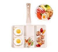Disposta - Panne Per La Colazione | 3 Sezione Padella Cottura Pentola | Panna Multi-sezione Per Cuocere | Vasi Di Frittura Multi-compartimento | Padelle Per Pasti Antiaderenti Facili Per La Co