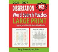 Dissertation Word Search Puzzles Large Print: Supporting Doctoral Students Academics, Wellness & Relaxation