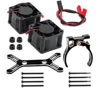 Dissiletto di Calore del Motore per Auto RC con Ventola di Raffreddamento a Doppia Metallo 4985 1717 Compatibile con Veicoli da 1 5 6S 8S e Stile Outcast Auto RC(Black)
