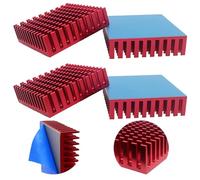 Dissipatore, CTRICALVER Kit dissipatore di calore 40 x 40 x 11 mm (rosso) Con nastro adesivo termico conduttivo blu, per host computer, stampanti 3D, router ecc (4 pcs)