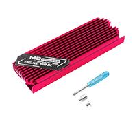Dissipatore di calore M.2 SSD 2280 YACSEJAO doppio lato M.2 dissipatore di calore con cuscinetto termico in silicone per NVMe Computer PC PCIE M.2 SATA SSD, (rosso)