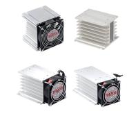 dissipatore di Calore per relè Radiatore for relè a Stato Solido trifase 10A 25A 40A 60A 80A 100A 120A Dissipatore di Calore in Alluminio con Ventola 12VDC 24VDC 220VAC(Three Phase 10A-120A-1)