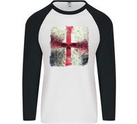 Dissolving Inghilterra Bandiera St. di George Teschio Uomo L/S Baseball T-Shirt