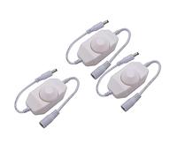 dissot 3pcs DC12V-24V LED Strip Lights Dimmer Switch 2A PWM Dimmer Controller Inline Dimmer Switch per LED String Lights, Bianco