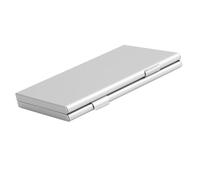 dissot Custodia Porta Carte SD e TF in Lega di Alluminio Doppio Strato Grande Capacità con Slot EVA per 6 Schede SD e 12 Carte TF Argento 1 Pezzo
