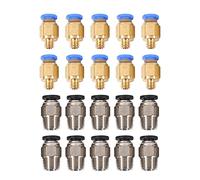 dissot Raccordo pneumatico dritto PC4-M10 Push to Connect + montaggio rapido PC4-M6 per stampante 3D estrusore Bowden (confezione da 20 pezzi)