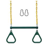 dissot Set altalena per cortile con barra a trapezio da 45,7 cm e catena resistente da 122 cm con moschettoni di bloccaggio (verde)