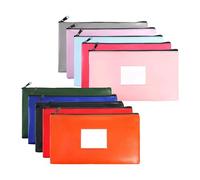 dissot Set di 10 monete con cerniera, sacchetti di cassa, 10 deposito sicuro di colore diverso, set di denaro con etichetta portamonete.