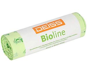 Disss Bioline - Sacchetti biodegradabili compostabili, 30 l, 20 pezzi