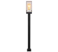 Dissuasore di luce E27 luci da sentiero per esterni nero luci da giardino lampada da terra, alluminio pressofuso chiaro, 1x LED 7W 806Lm bianco caldo, LxLxH 10x10x100 cm