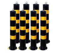 Dissuasore di Sicurezza, Blocco Riflettente in Acciaio for Parcheggio con Lucchetto, Forte Resistenza Alla Pressione, Paletto di Avvertimento per Strade(8PCS-yellow,800mm/31.5in)
