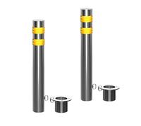 Dissuasore Di Sicurezza Con Strisce Riflettenti, Palo Barriera Per Parcheggio Con Base Rimovibile, Per Passi Carrabili, Cantieri E Uso Commerciale(Silver-2pc,7.6cm/3in)