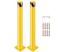 Dissuasore di sicurezza in acciaio da 106,7 cm, barriera stradale gialla, diametro 11,4 cm, palo di parcheggio ad alta visibilità per lotti, garage e aree sensibili, soluzione di protezione