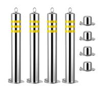 Dissuasore Di Sicurezza in Acciaio Inox, Barriera Di Parcheggio Resistente Con Pellicola Riflettente, per costruzione e le aree sensibili al traffico(Yellow - 4 PCS,75cm/29.5in)