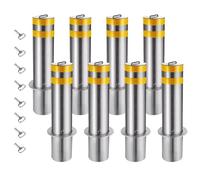 Dissuasore Di Sicurezza in Acciaio Inox, Barriere per parcheggio con strisce riflettenti, Dissuasore di Barriera di Sicurezza Per Strade E Aree Sensibili(Yellow - 8 PCS)