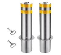 Dissuasore Di Sicurezza in Acciaio Inox, Barriere per parcheggio con strisce riflettenti, Dissuasore di Barriera di Sicurezza Per Strade E Aree Sensibili(Yellow - 2 PCS)