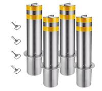 Dissuasore Di Sicurezza in Acciaio Inox, Barriere per parcheggio con strisce riflettenti, Dissuasore di Barriera di Sicurezza Per Strade E Aree Sensibili(Yellow - 4 PCS)