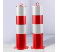 Dissuasore Di Sicurezza In Acciaio Stradale Dissuasore Di Parcheggio Pali Segnaletici In Metallo Palo Di Traffico Per Aree Sensibili Al,50 * 11.4cm(Red White,2pcs)