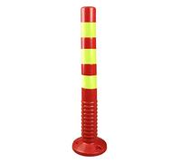 Dissuasore di sicurezza, Paletto di sicurezza for parcheggio, pali di segnalazione in plastica, cono di canalizzazione, palo di delimitazione, cono di barriera in PU con bande riflettenti(Yellow)