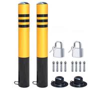 Dissuasore di sosta, 2 pezzi 600x76mm dissuasore di sicurezza in acciaio rimovibile con lucchetto riflettente nero e giallo