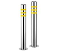 Dissuasore di sosta, 2 pezzi dissuasori di parcheggio fissi in acciaio inossidabile argento 76x600mm