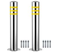 Dissuasore di sosta, 2 pezzi dissuasori di parcheggio fissi in acciaio inossidabile multicolore 76x(600-750) mm(76x750MM-2pcs)