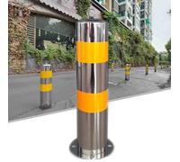 Dissuasore fisso per parcheggio con nastro riflettente, barriera di sicurezza in metallo resistente con anello, facile da installare per protezione vialetto e garage (dimensioni: 1 pz)