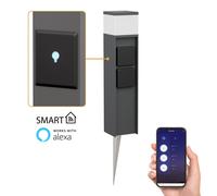 Dissuasore luminoso PODEL con picchetto a terra per esterni Smart Home 39cm