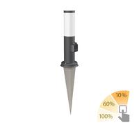 ledscom.de Dissuasore luminoso PORU con picchetto a terra per esterni, antracite, rotondo, 38,5 cm, attacco, incl. lampada E27, max. 963lm, bianco caldo