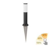 Dissuasore luminoso PORU nero per esterni in acciaio inox rotondo 38,5 cm + LED