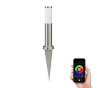 Dissuasore luminoso PORU per esterni in acciaio inox rotondo 38,5 cm incl. Smart [EEK: F]