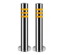 Dissuasore Parcheggio 29,5 "alta acciaio Bollard Post di sicurezza, 2 pacchetti con strisce riflettenti per barriera parcheggio, per la costruzione (75x11.4cm/29.5x4.5")