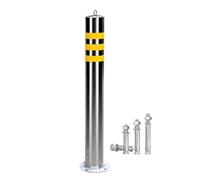 Dissuasore Parcheggio 29.5 In sicurezza Bollard Post, Barriera di parcheggio in acciaio inossidabile con bulloni ancoraggio e anelli sollevamento, giallo riflettente(10 Packs,75x7.6cm/29.5x3")