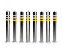 Dissuasore Parcheggio 8 pacchetto Barriera di parcheggio in acciaio inossidabile, blocco sicurezza Bollard Post, per la stradale, autostrada, scuola, 32 bulloni ancoraggio(75x8.9cm/29.5x3.8")