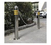 Dissuasore Parcheggio Bollard di sicurezza in acciaio inossidabile, barriera parcheggio riflettente con la catena 1m, utilizzata per costruzione e le aree sensibili al traffico(100x16.5cm/39.3x5.9in)