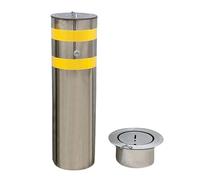 Dissuasore Parcheggio Bollard di sicurezza in acciaio inossidabile, Dissuasori di Sicurezza per barriere di parcheggio, Con Pellicola Riflettente, per parcheggio(Yellow - 1 PCS)